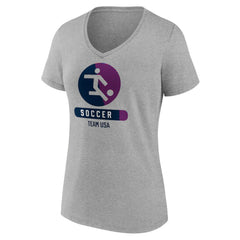 US Soccer Women's Radiating Victory V-Neck T-Shirt for sale - Heather Gray 