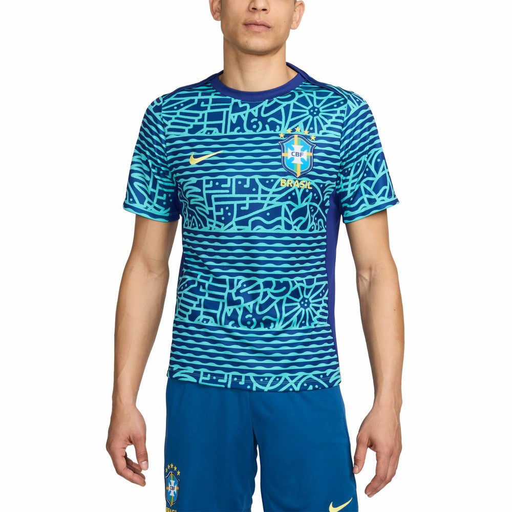 Brazil National Team 2024 Academy Pro Pre-Match Top for sale - Blue 