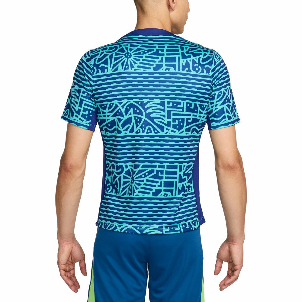 Brazil National Team 2024 Academy Pro Pre-Match Top for sale - Blue 