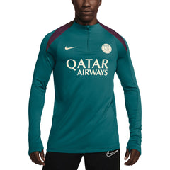 Paris Saint-Germain 2024/25 Strike Drill Performance Quarter-Zip Long Sleeve Top for sale - Teal 