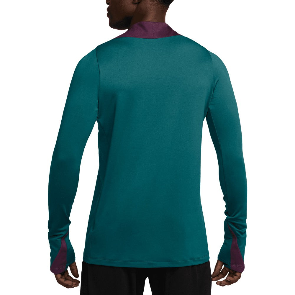 Paris Saint-Germain 2024/25 Strike Drill Performance Quarter-Zip Long Sleeve Top for sale - Teal 