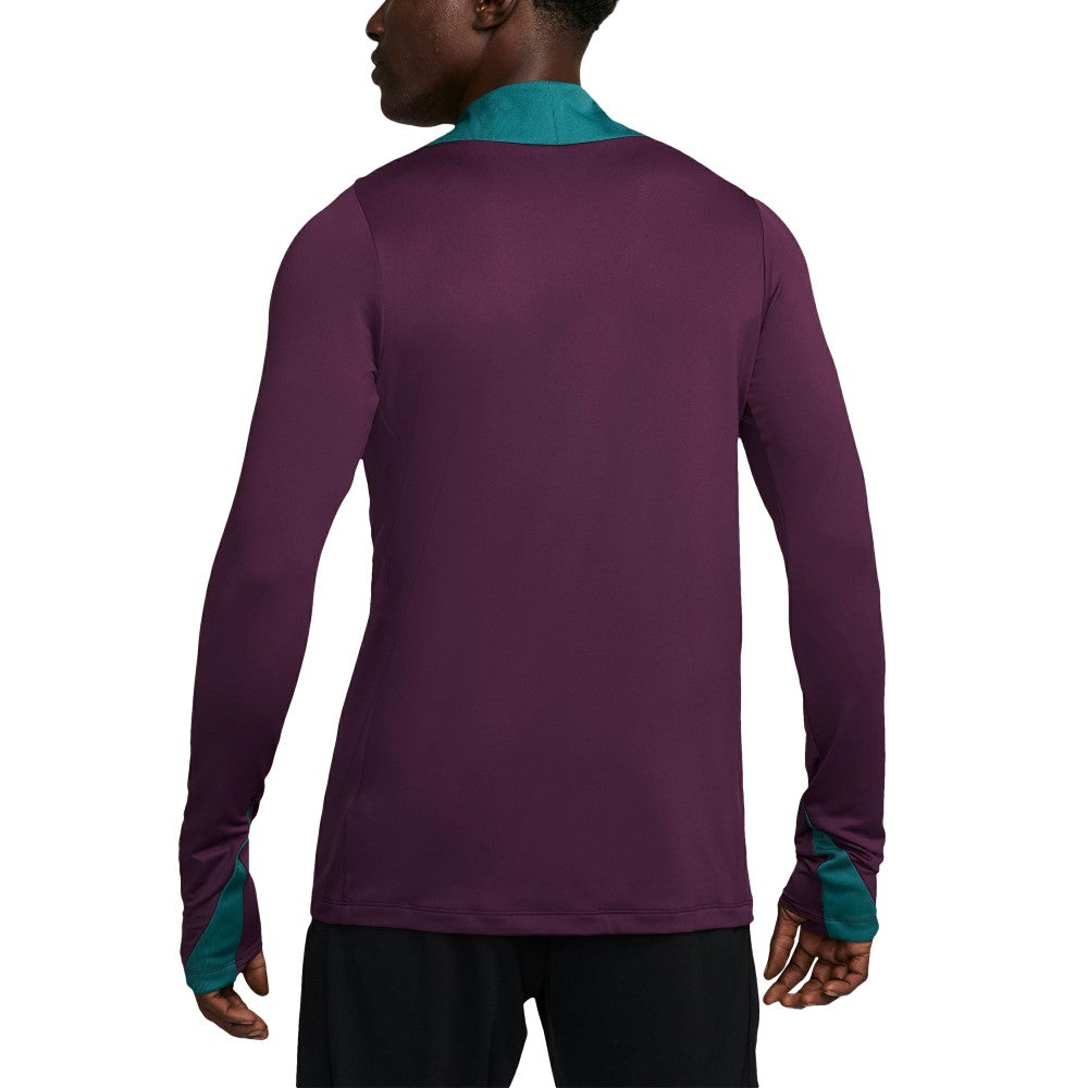 Paris Saint-Germain 2024/25 Strike Drill Performance Quarter-Zip Long Sleeve Top on sale - Burgundy 