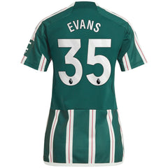 Jonny Evans Manchester United Women's 2023/24 Away Replica Player Jersey – Green 