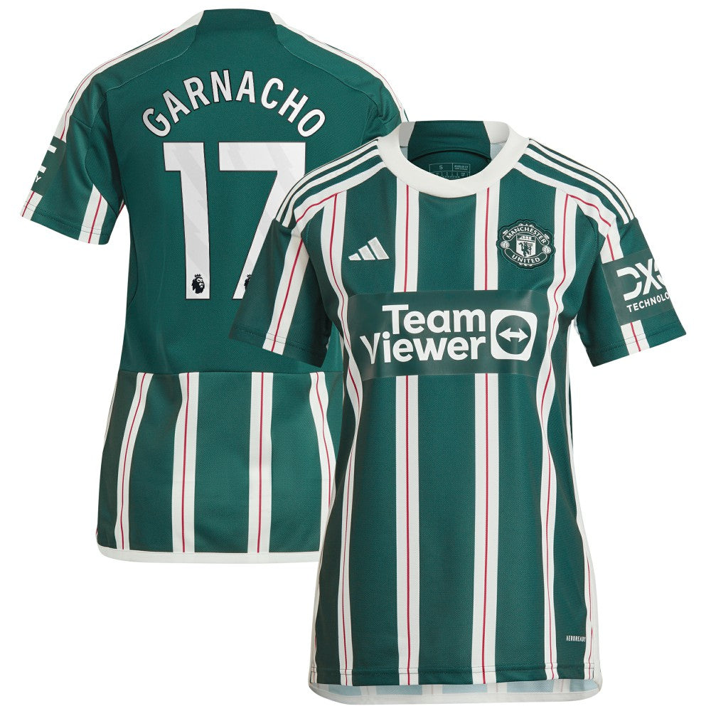 Alejandro Garnacho Manchester United Women's 2023/24 Away Replica Player Jersey – Green 