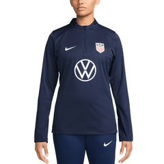 USMNT Women's 2024 Strike Drill Performance Quarter-Zip Pullover Top on sale - Navy 