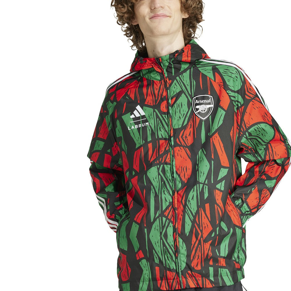 Arsenal x Labrum London 2024/25 Seasonal Full-Zip Hoodie Windbreaker on sale - Black 