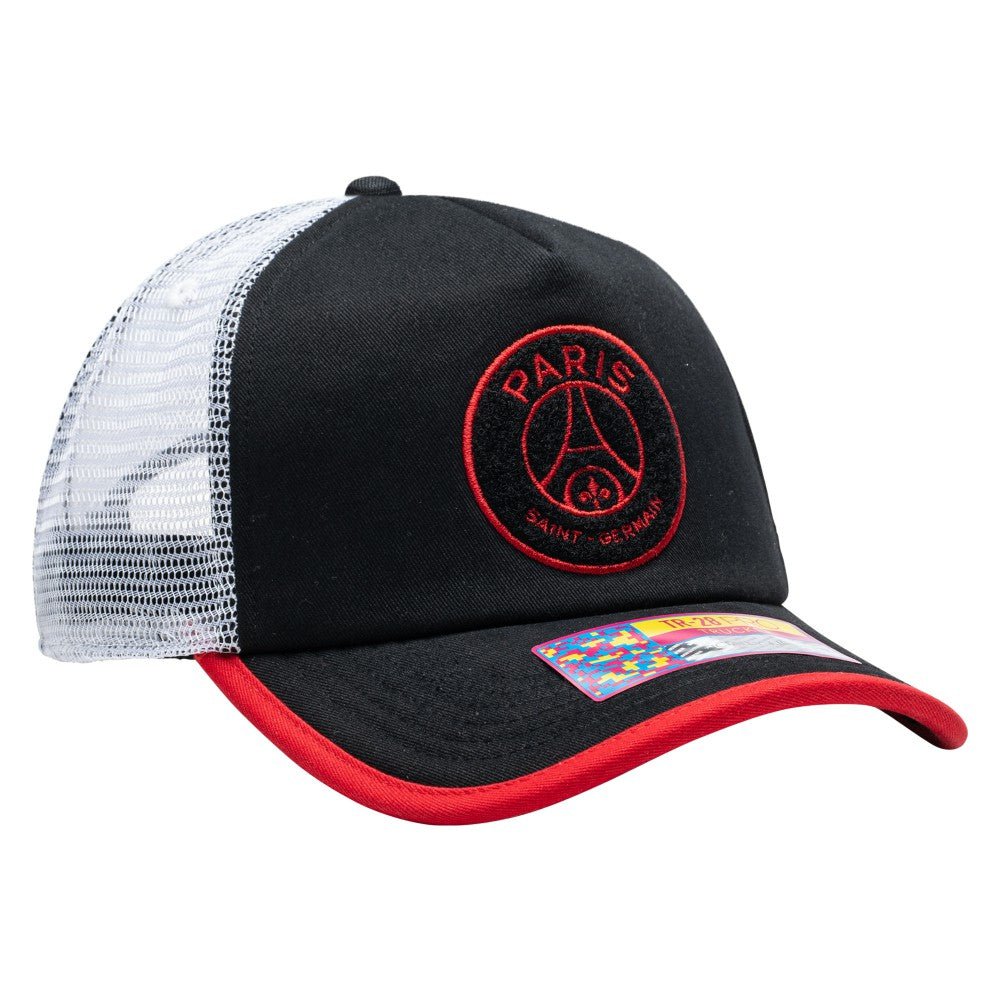 Paris Saint-Germain Unisex Strike One8th Trucker Adjustable Hat  on sale - Black 