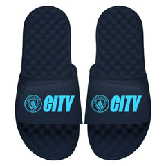 Manchester City ISlide Youth City Logo Slide Sandals Discount - Navy 