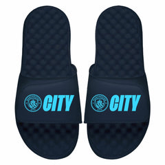 Manchester City ISlide City Logo Slide Sandals Discount - Navy 