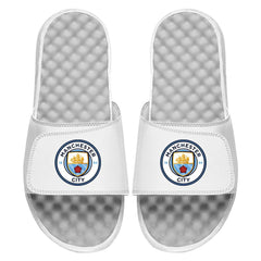 Manchester City ISlide Youth Primary Logo Slide Sandals Discount - White 