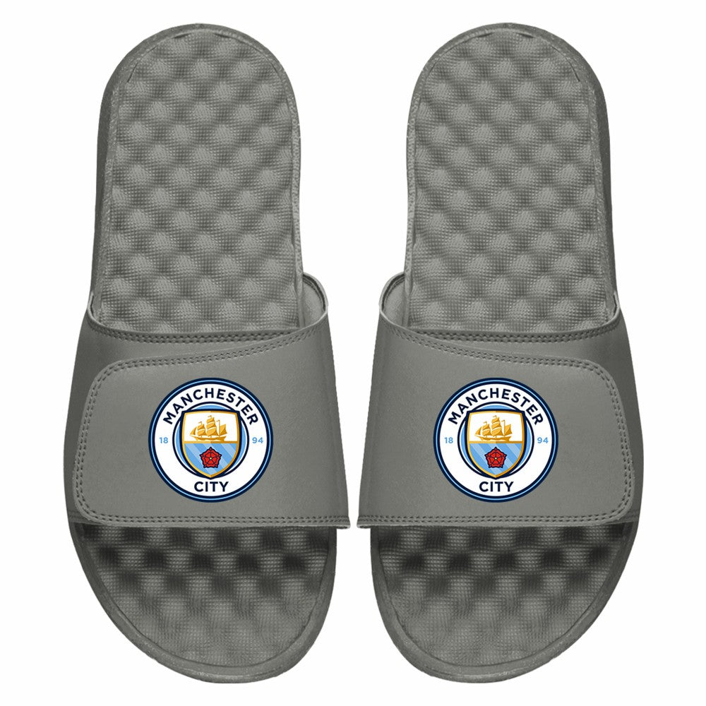 Manchester City ISlide Primary Logo Slide Sandals Discount - Gray 