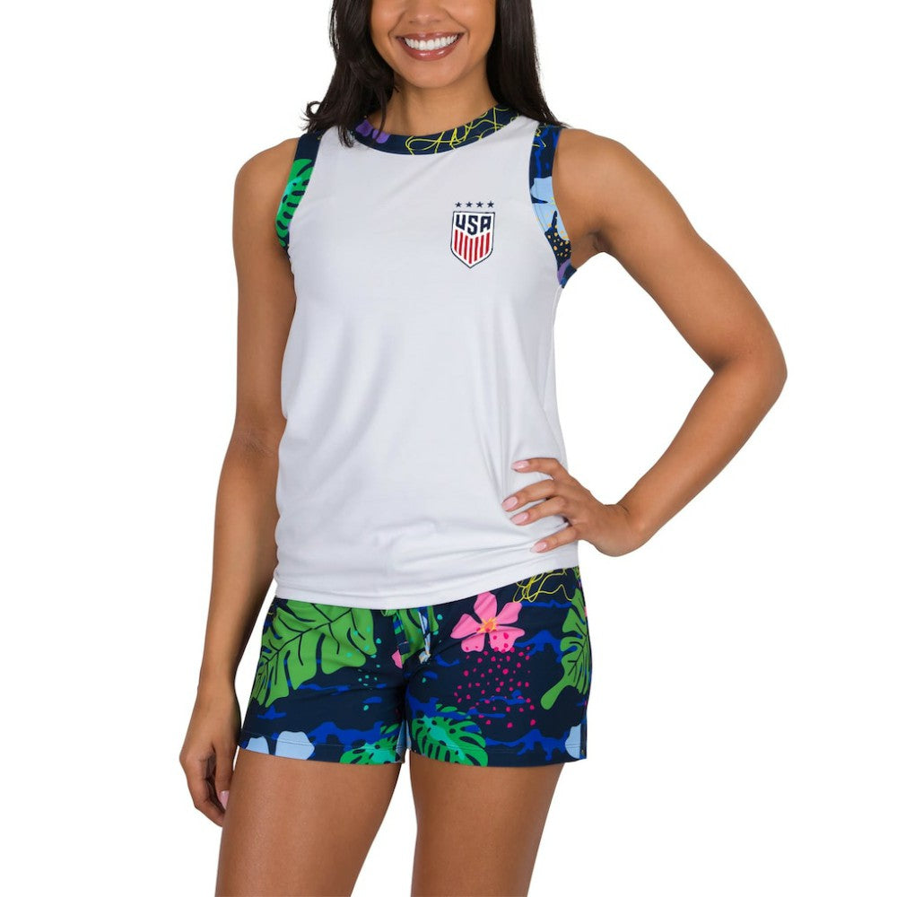 USWNT Concepts Sport Women's Roamer Knit Tank Top & Shorts Set on sale - White 