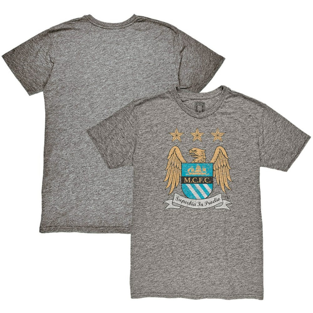 Manchester City 1863FC Retro Crest T-Shirt Discount - Heather Gray 