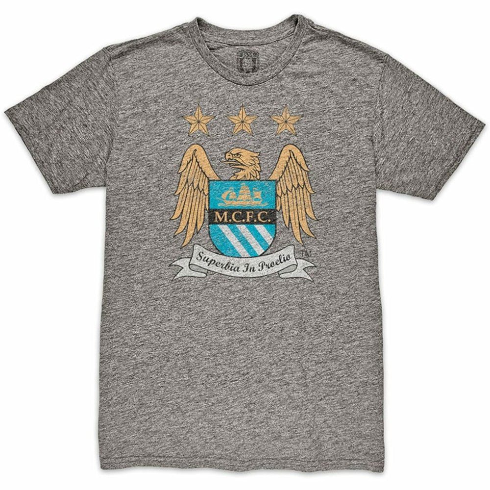 Manchester City 1863FC Retro Crest T-Shirt Discount - Heather Gray 