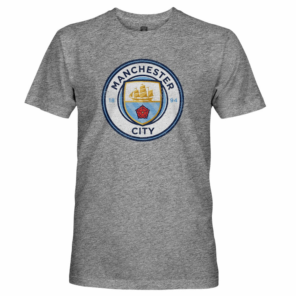 Manchester City 1863FC Tri-Blend Color Crest T-Shirt Discount - Heather Gray 