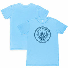 Manchester City 1863FC Mono Crest Slub T-Shirt Discount - Sky Blue 