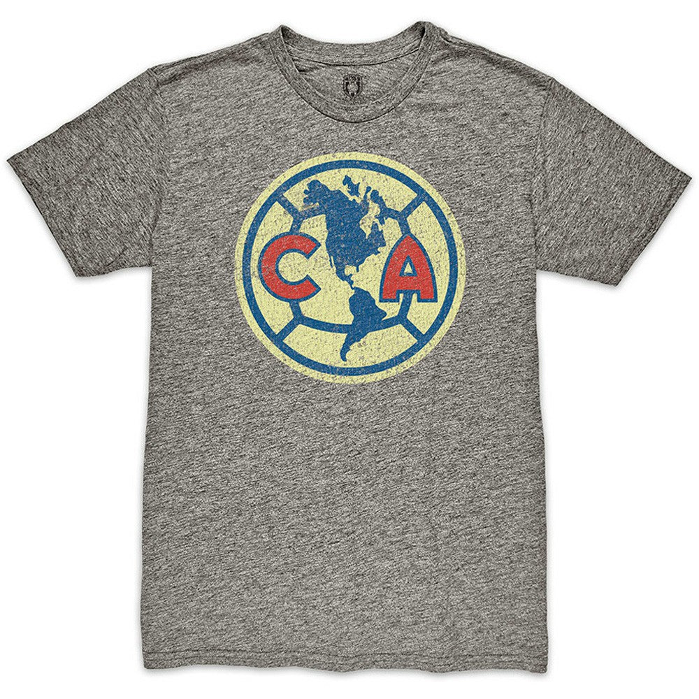 Club America 1863FC Color Crest Twisted Tri-Blend Slub T-Shirt Discount - Heather Gray 