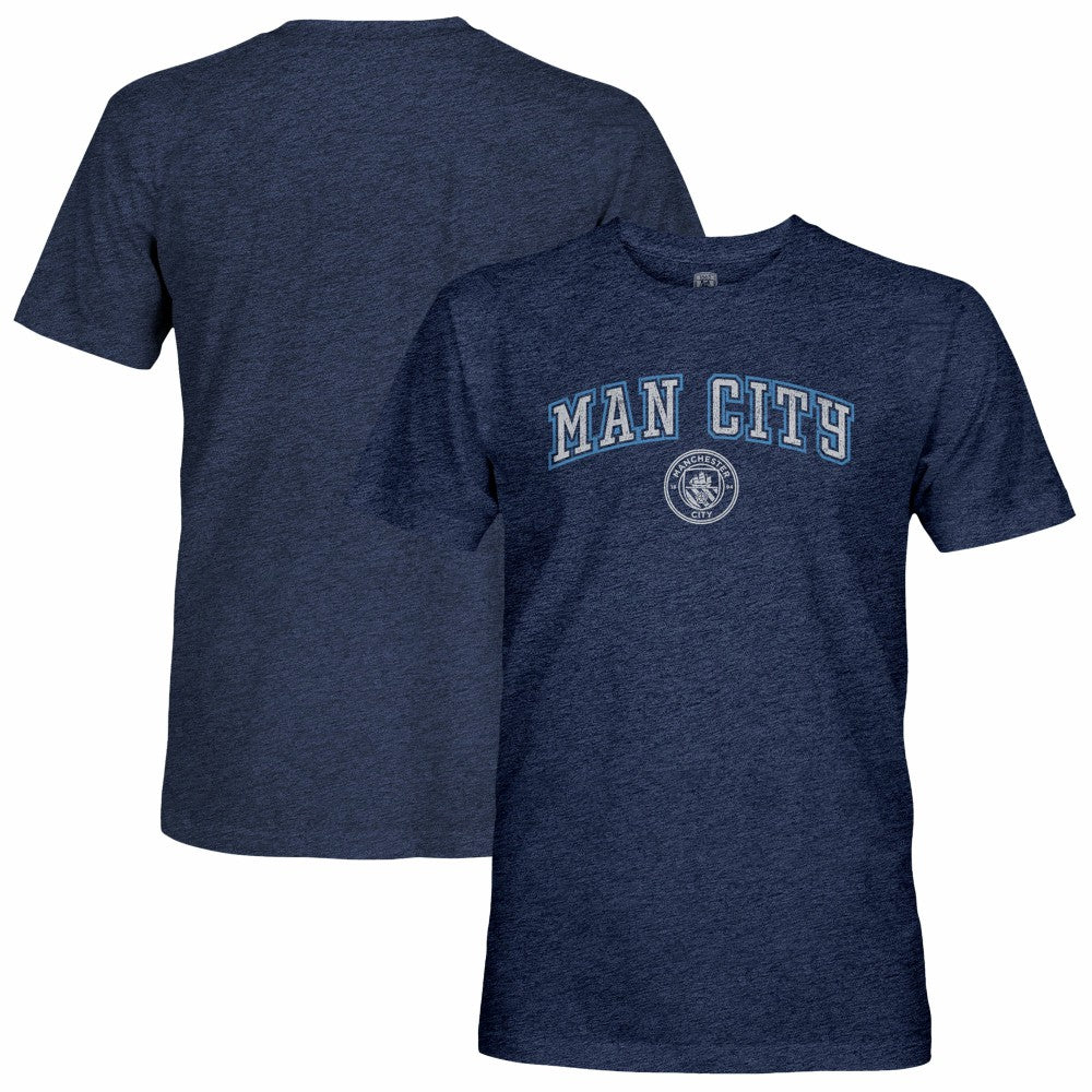 Manchester City 1863FC Wordmark Twisted Tri-Blend Slub T-Shirt Discount - Heather Navy 