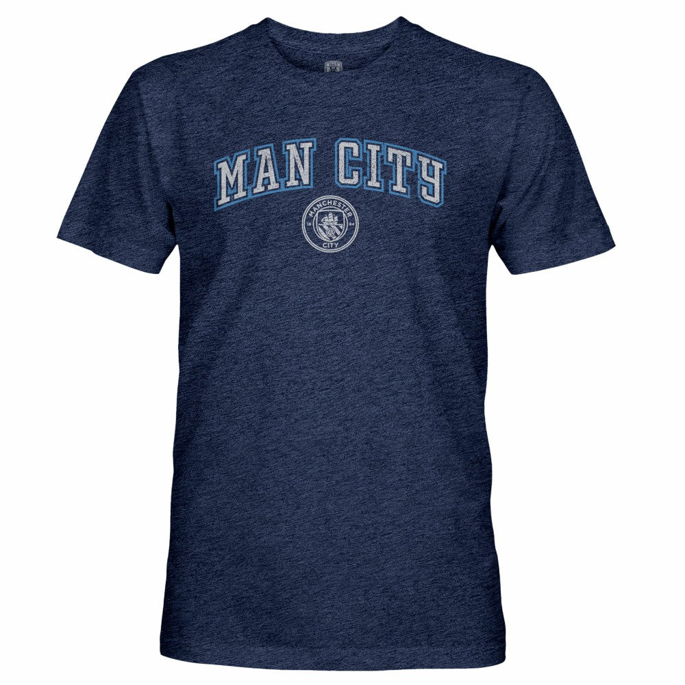 Manchester City 1863FC Wordmark Twisted Tri-Blend Slub T-Shirt Discount - Heather Navy 