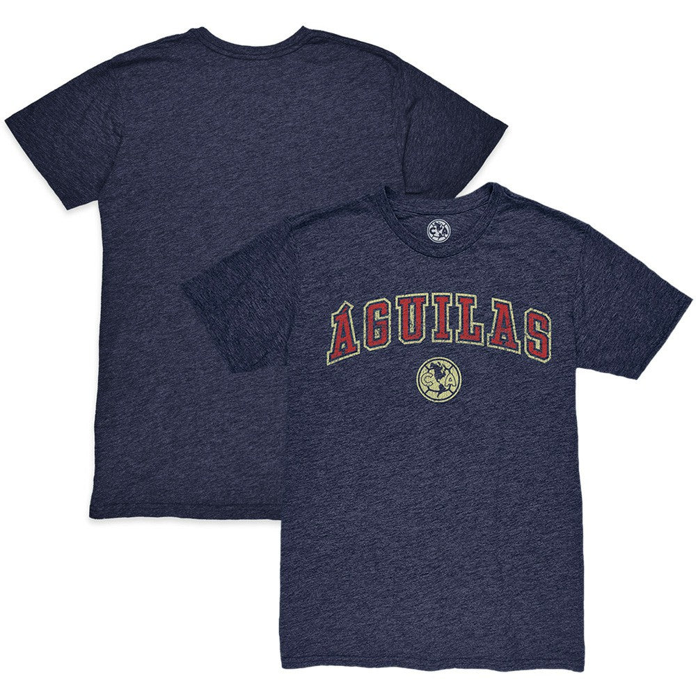 Club America 1863FC Wordmark Twisted Tri-Blend Slub T-Shirt Discount - Heather Navy 