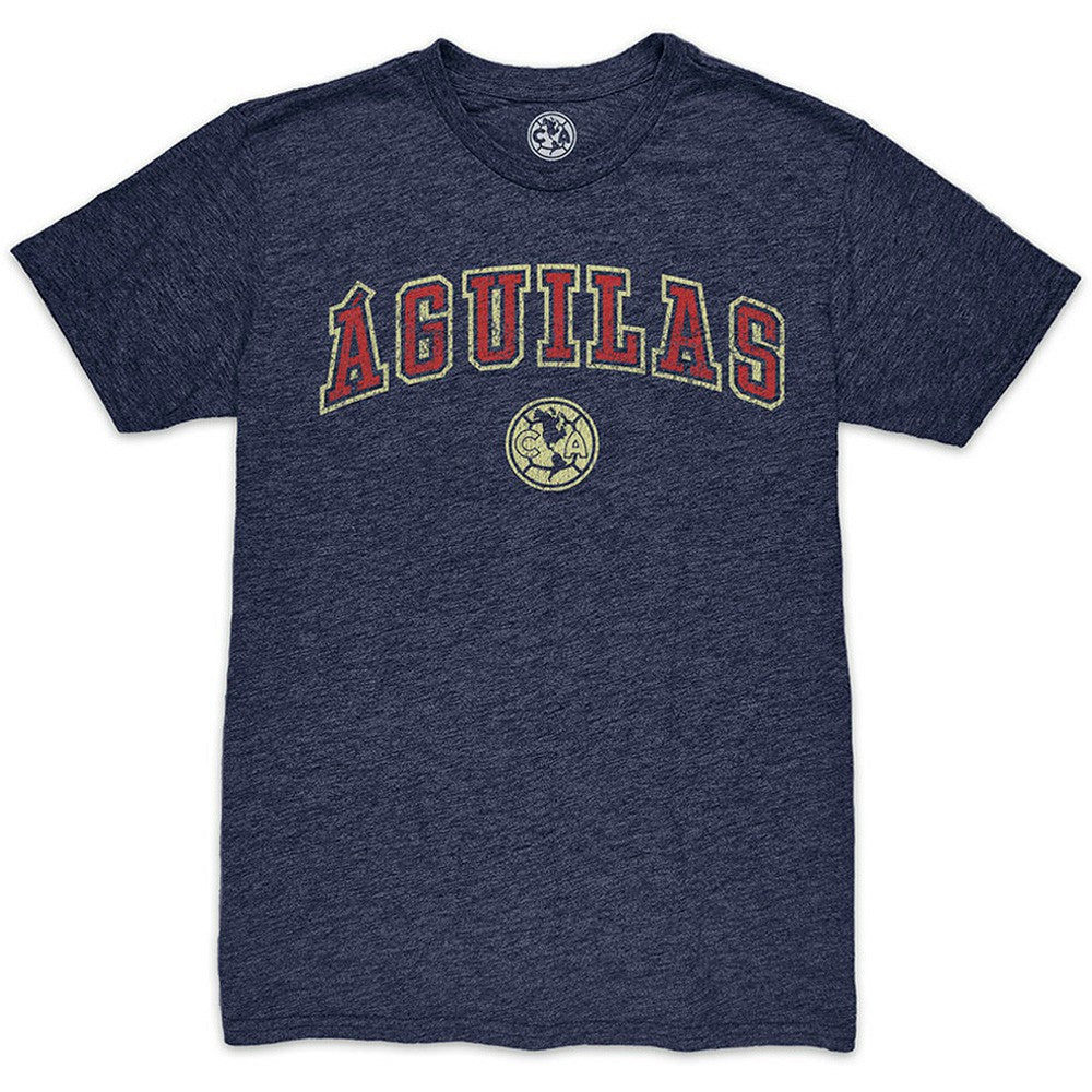 Club America 1863FC Wordmark Twisted Tri-Blend Slub T-Shirt Discount - Heather Navy 