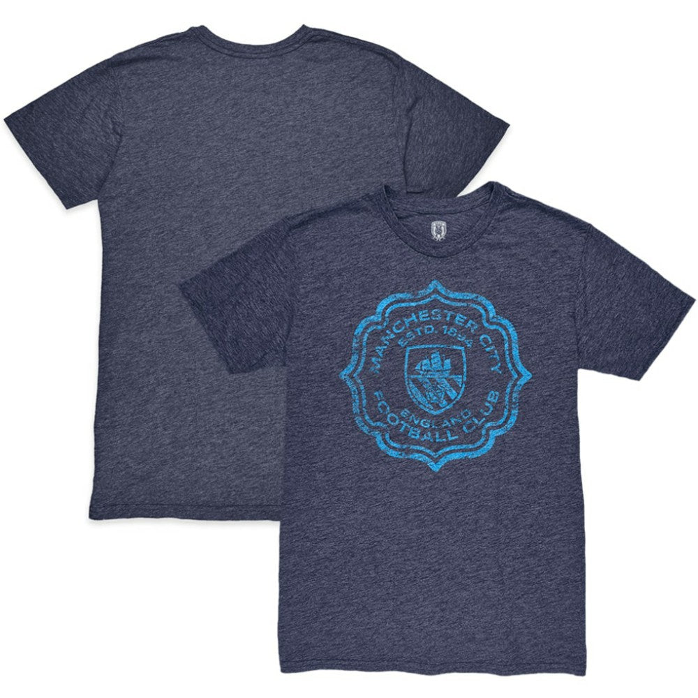 Manchester City 1863FC Retro Flourish Twisted Tri-Blend Slub T-Shirt Discount - Heather Navy 