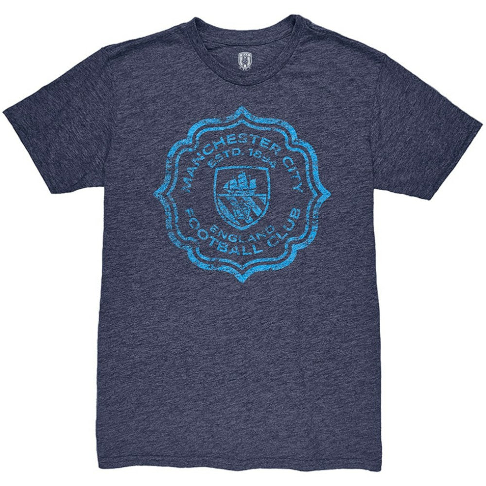 Manchester City 1863FC Retro Flourish Twisted Tri-Blend Slub T-Shirt Discount - Heather Navy 