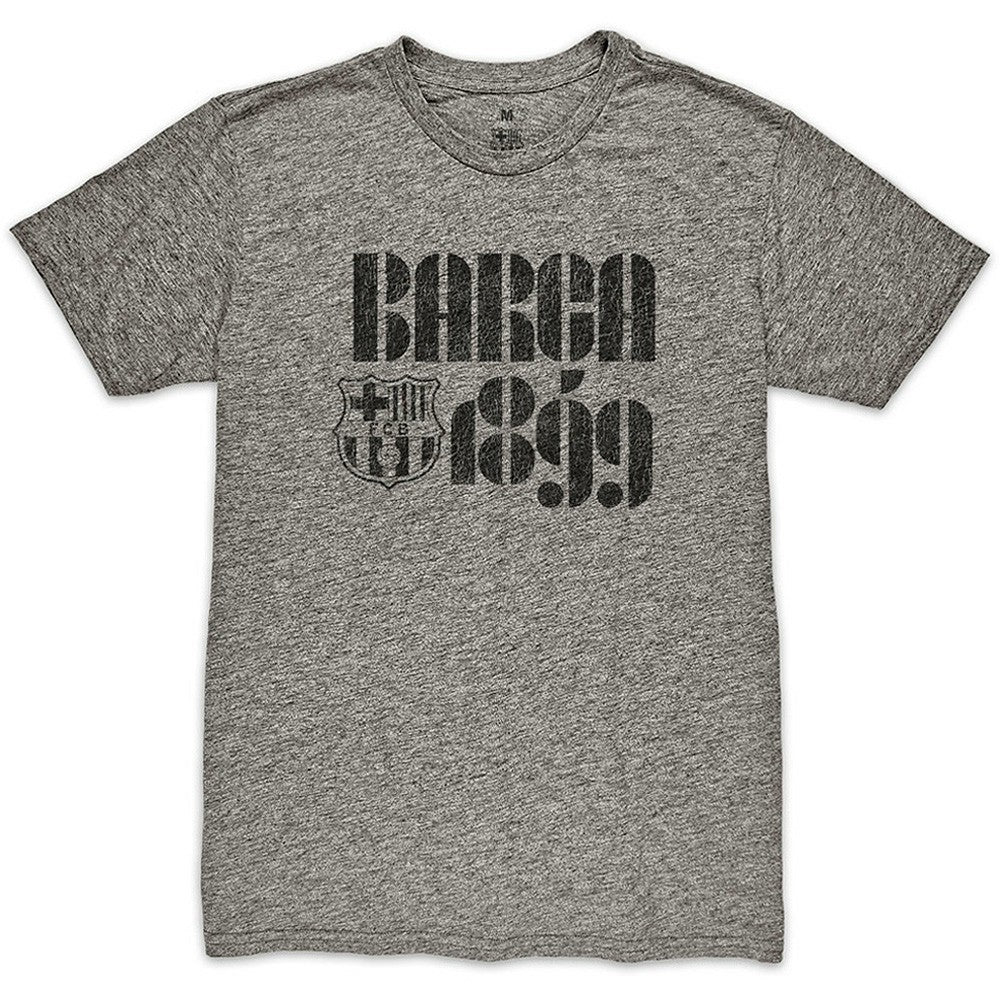 Barcelona 1863FC Retro Vibes Twisted Tri-Blend Slub T-Shirt on sale - Heather Gray 