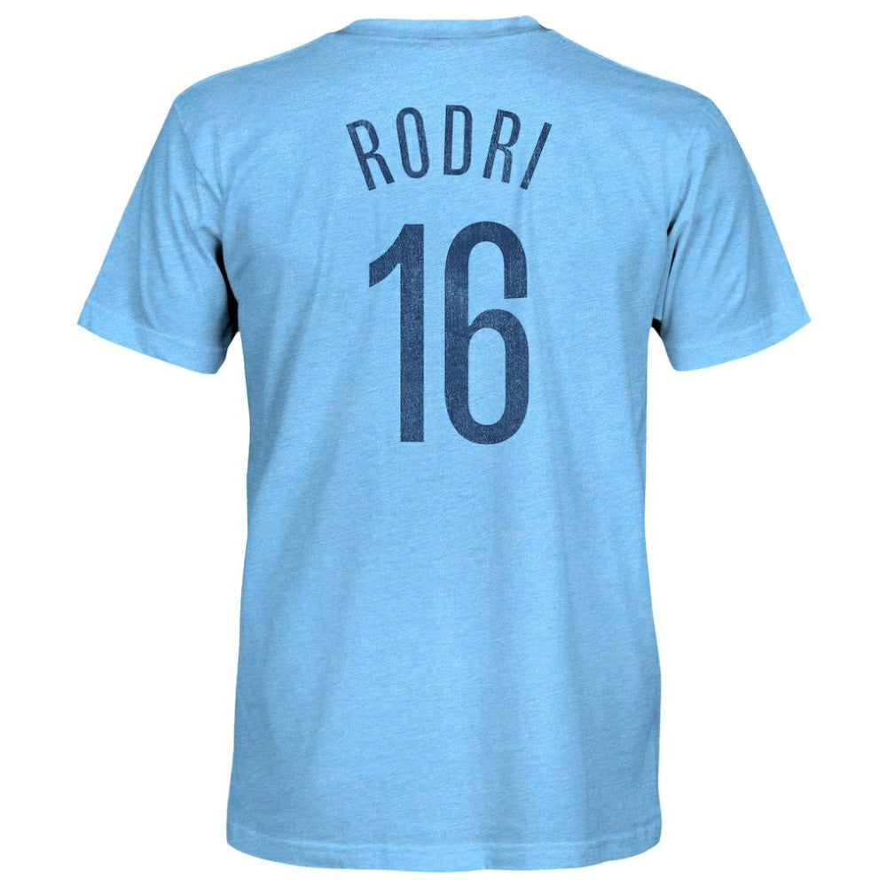 Rodrigo Manchester City 1863FC Player Name & Number Twisted Tri-Blend Slub T-Shirt Discount - Sky Blue 