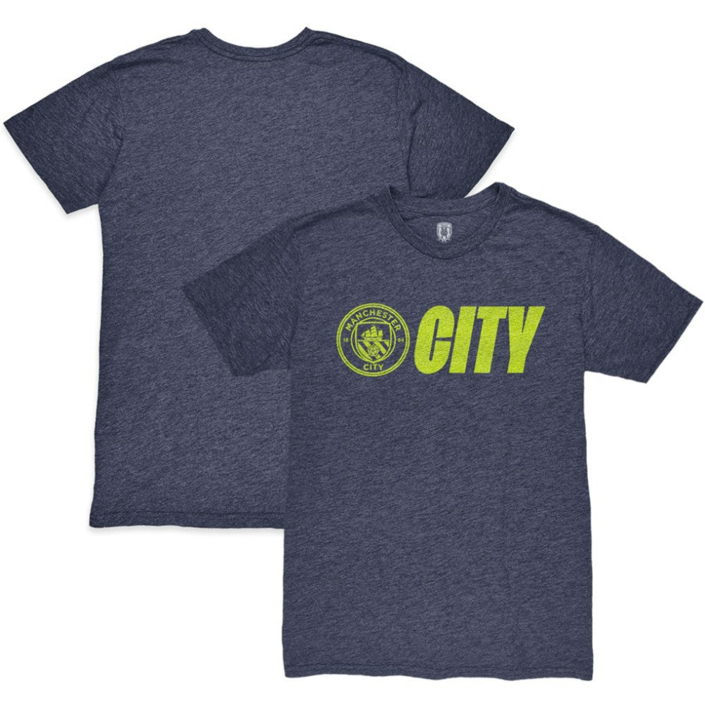 Manchester City 1863FC Lockup Twisted Tri-Blend Slub T-Shirt Discount - Heather Navy 