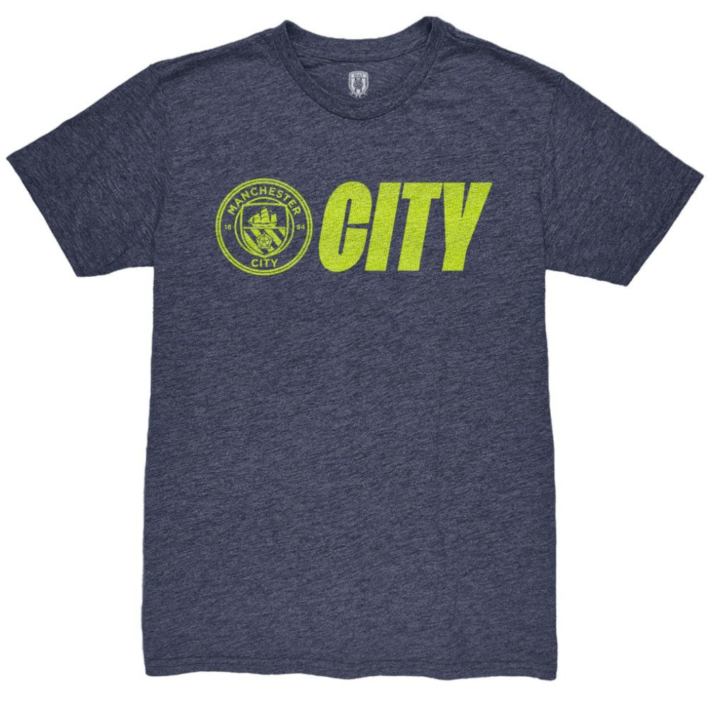 Manchester City 1863FC Lockup Twisted Tri-Blend Slub T-Shirt Discount - Heather Navy 