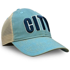 Manchester City 1863FC Washed Trucker Adjustable Hat Discount - Sky Blue 
