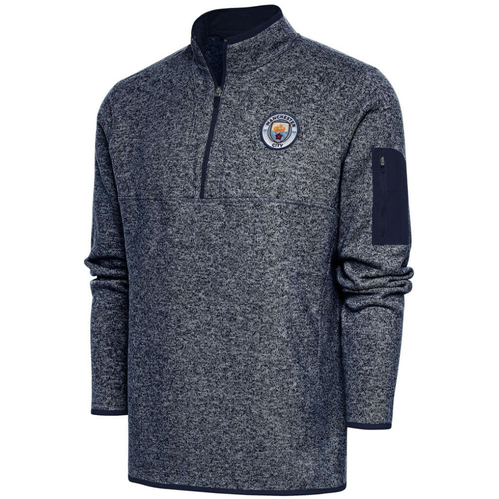 Manchester City Elevate Quarter-Zip Pullover Discount - Heather Navy 