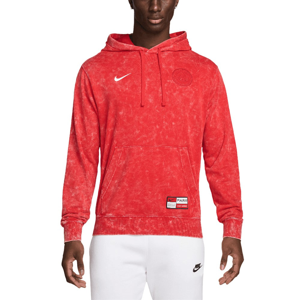 Paris Saint-Germain Club Washed Pullover Hoodie on sale - Red 