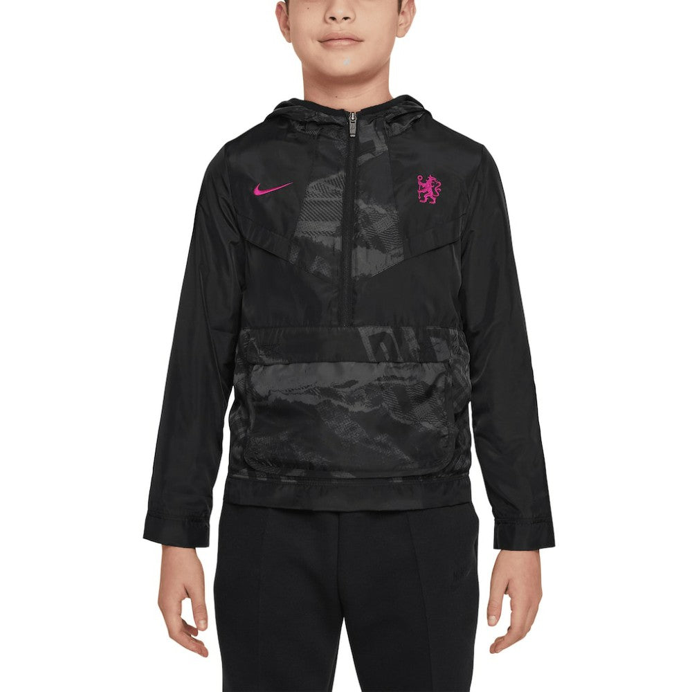Chelsea Youth Amplify Windrunner Anorak Half-Zip Hoodie Jacket on sale - Black 