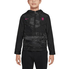 Chelsea Youth Amplify Windrunner Anorak Half-Zip Hoodie Jacket on sale - Black 