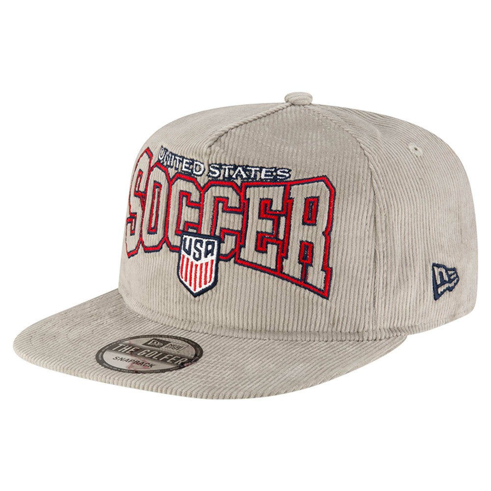 USMNT New Era Corduroy Golfer Adjustable Hat for sale - Gray 