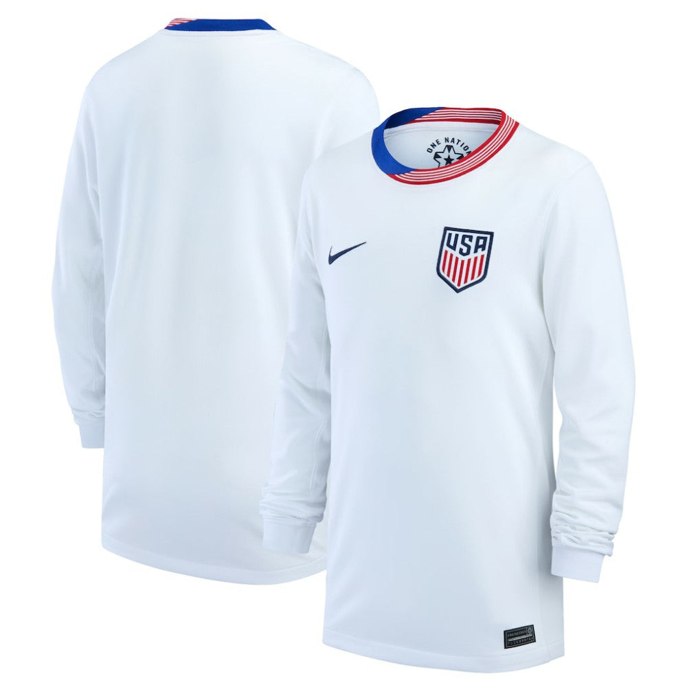 USMNT Youth 2024 Home Replica Long Sleeve Jersey on sale - White 