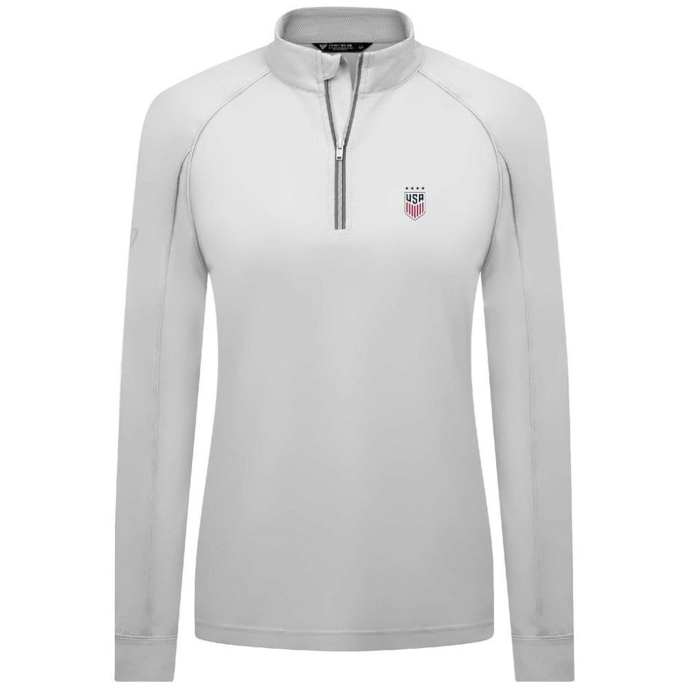 USWNT Levelwear Women's Kinetic Insignia Quarter-Zip Pullover on sale - White 