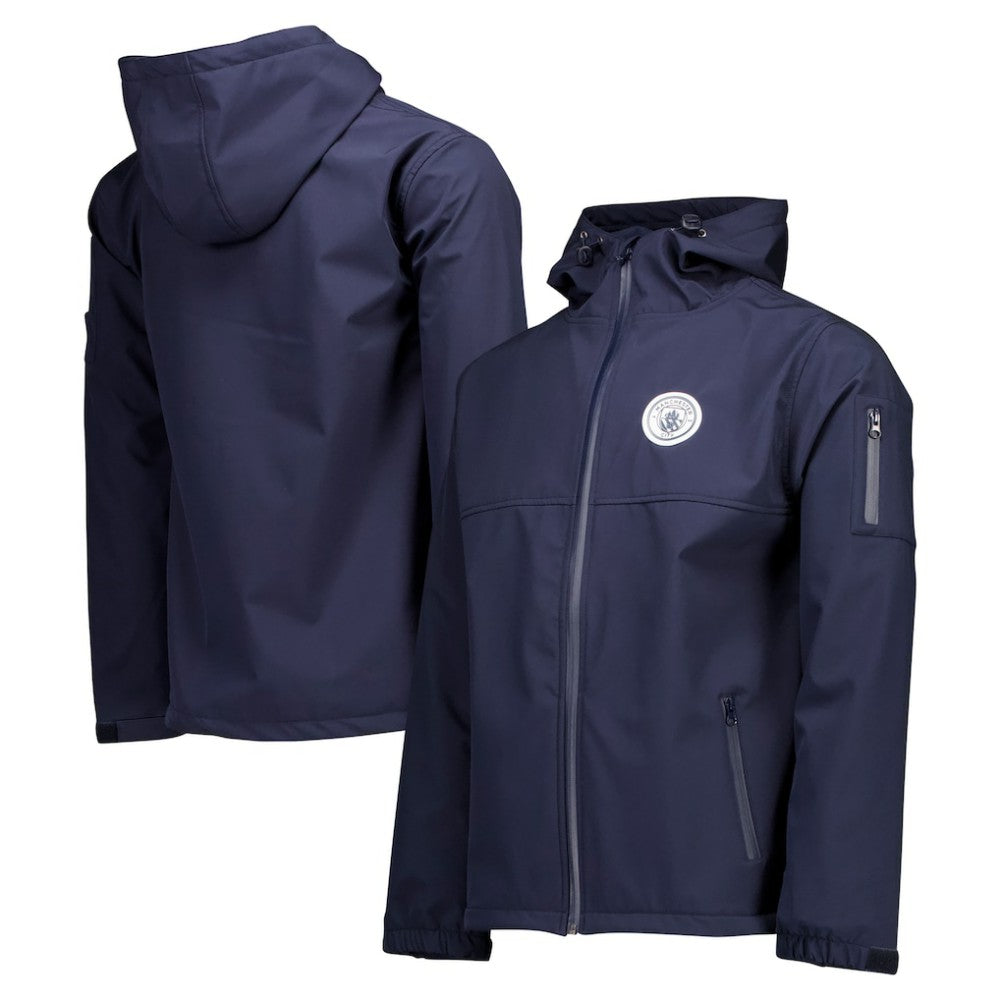 Manchester City Three-Layer Full-Zip Hoodie Jacket Discount - Navy 