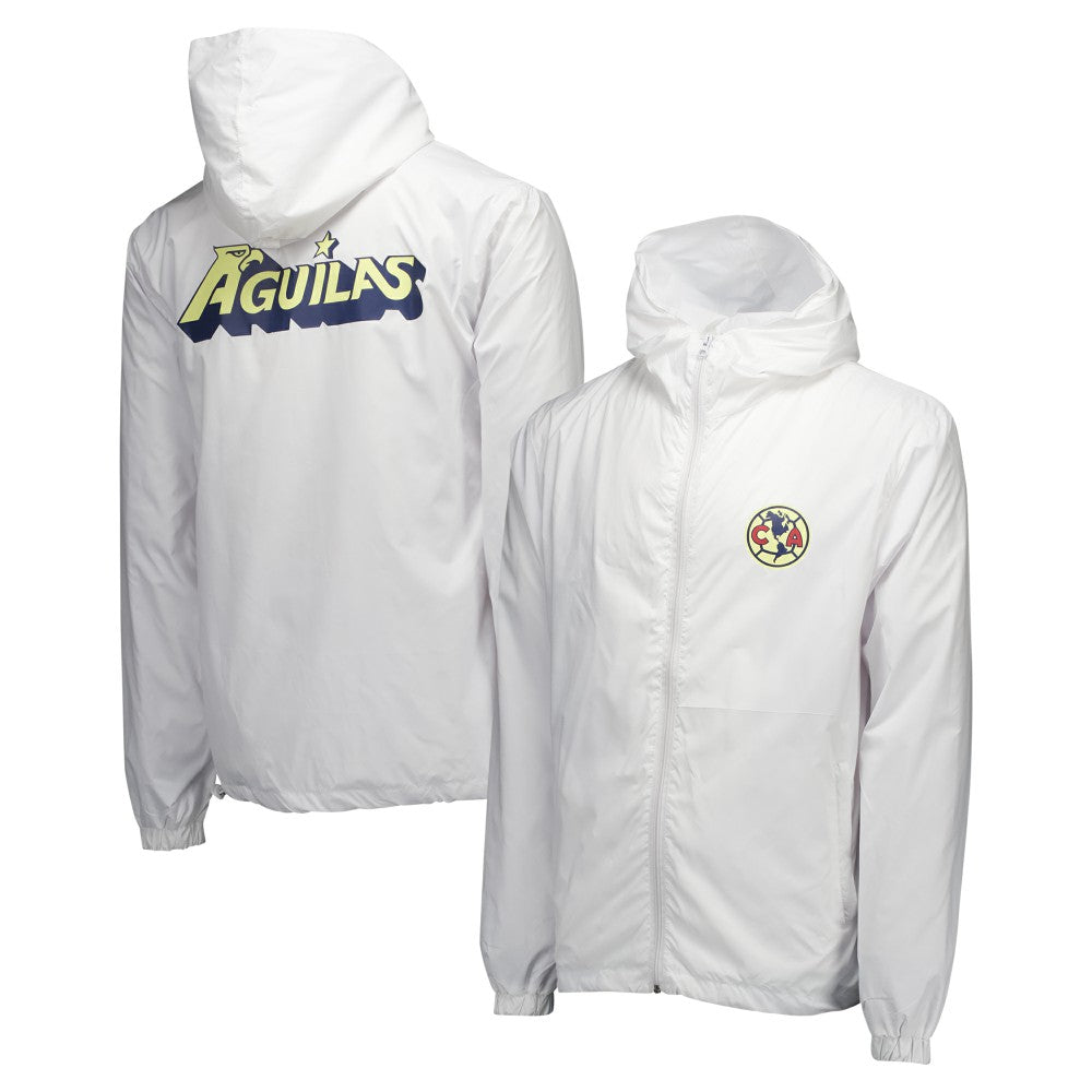 Club America Home Match Hoodie Full-Zip Windbreaker Jacket Discount - White 