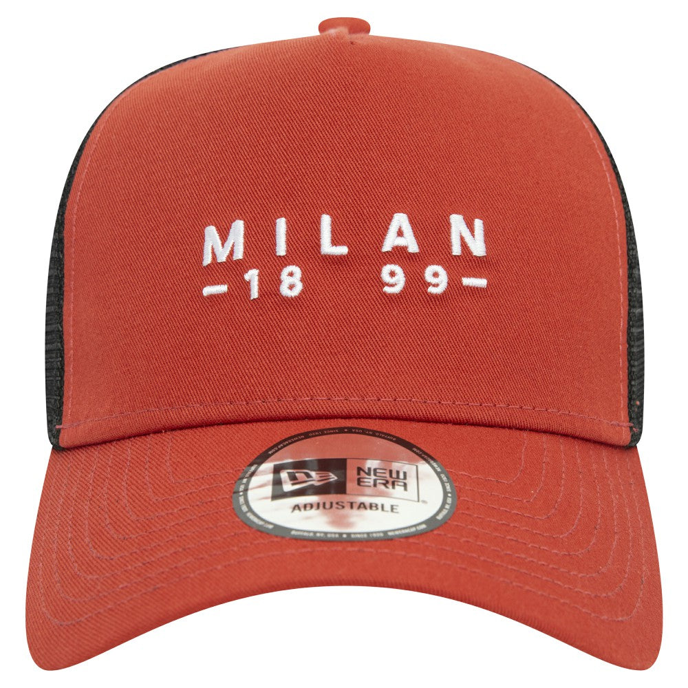 AC Milan New Era 9FORTY A-Frame Trucker Adjustable Hat on sale - Brown 