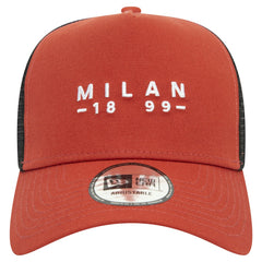 AC Milan New Era 9FORTY A-Frame Trucker Adjustable Hat on sale - Brown 