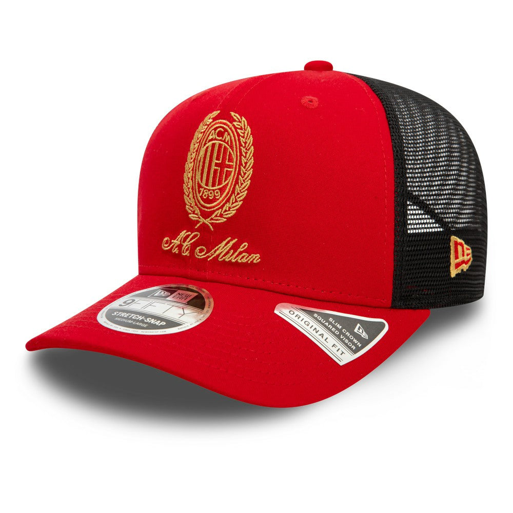 AC Milan New Era Heritage Gold Original Fit 9FIFTY Stretch-Snap Hat on sale - Red 