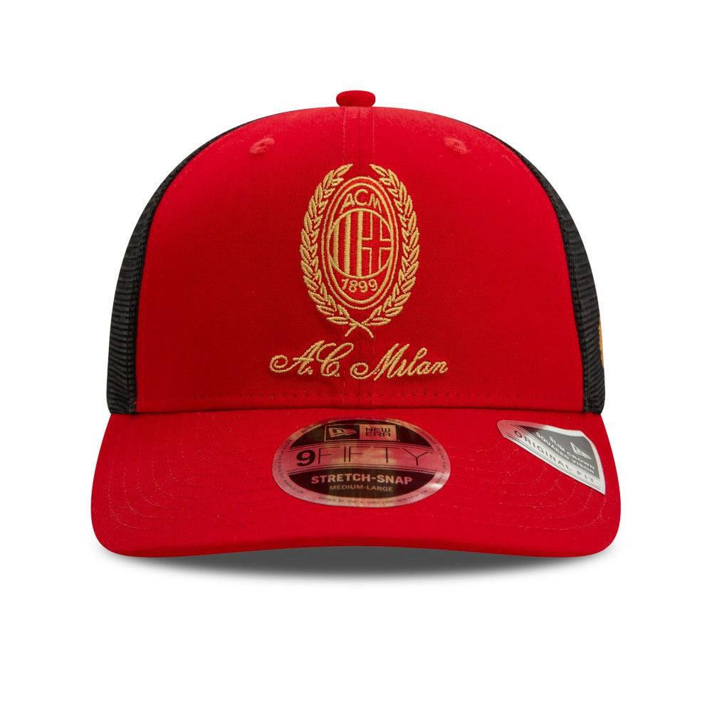 AC Milan New Era Heritage Gold Original Fit 9FIFTY Stretch-Snap Hat on sale - Red 