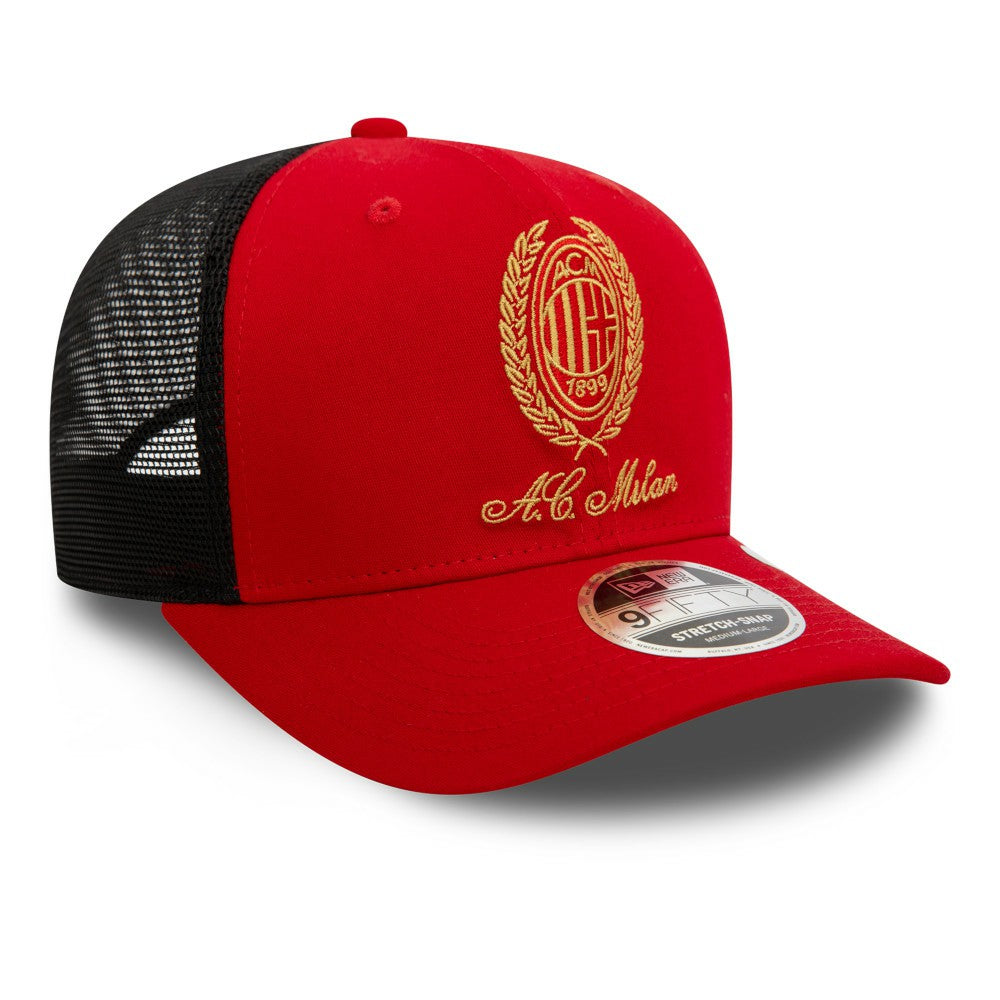 AC Milan New Era Heritage Gold Original Fit 9FIFTY Stretch-Snap Hat on sale - Red 