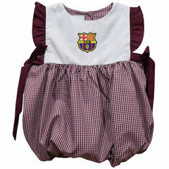 Barcelona Vive La Fete Girls Infant Gingham Bubble Dress on sale - Maroon 