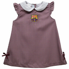 Barcelona Vive La Fete Girls Toddler Gingham A-Line Dress on sale - Maroon 
