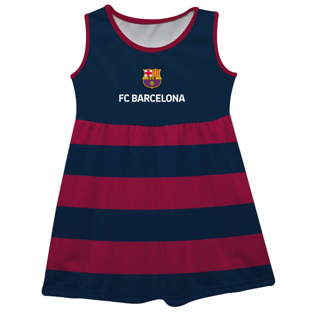 Barcelona Vive La Fete Girls Youth Striped Tank Top Dress on sale - Navy 