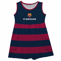Barcelona Vive La Fete Girls Youth Striped Tank Top Dress on sale - Navy 